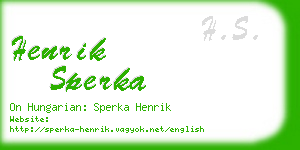 henrik sperka business card
